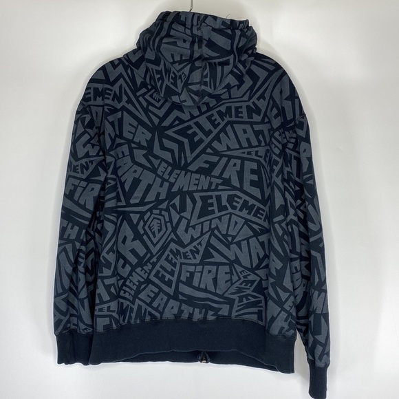 Vintage Element All Over Print Full Zip Hooded Sweatshirt Medium Y2K - Picture 2 of 4